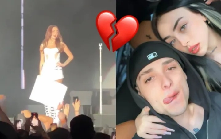 Nicki Nicole llora en pleno concierto tras la infidelidad de Peso Pluma
