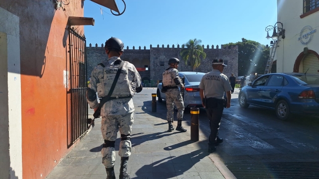 Elementos de Guardia Nacional realizan recorridos en el centro de Cuernavaca