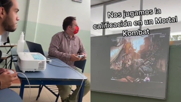 Un alumno juega partida de Mortal Kombat contra su profesor; apuesta su calificación