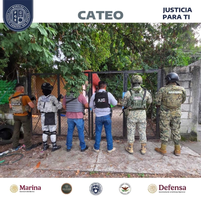 El inmueble cateado quedó a resguardo de las autoridades.
