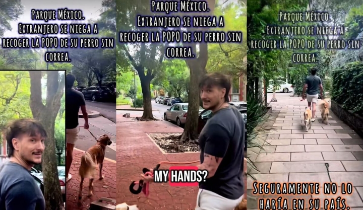 Extranjero se viraliza por negarse a recoger heces de su perro en CDMX: '¿Quieres que lo haga con las manos?'