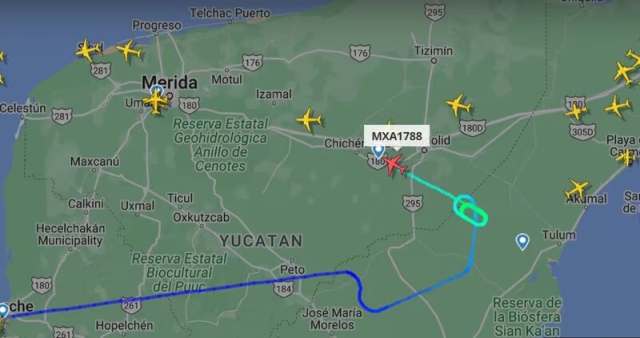 Primer vuelo de Mexicana de Aviación es desviado a Mérida por mal clima