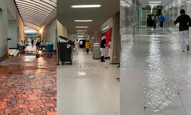 Intensa lluvia inunda Hospital del IMSS en Mérida