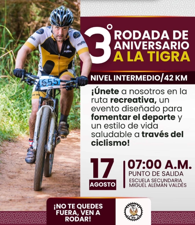 Con rodada, celebrarán tercer aniversario de “Fénix Bike MBT”