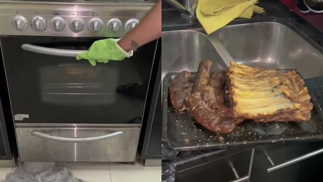 Familia olvida comida de Año Nuevo en estufa por tres meses; video se viraliza