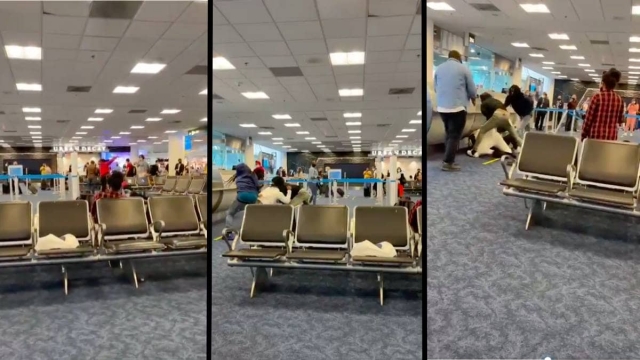 Captan pelea campal en el Aeropuerto de Miami.