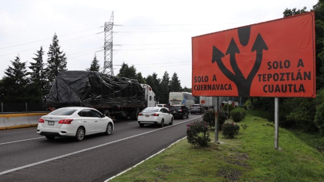 La SICT reafirmó que el cierre es únicamente desde la caseta de cobro de Tepoztlán, al denominado Entronque a Cuautla, con dirección a Cuernavaca. 