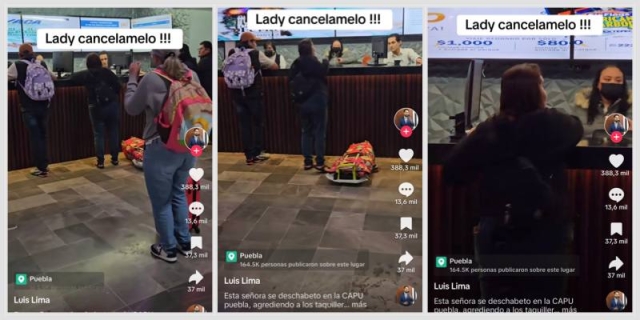 &#039;Lady Cancélamelo&#039; se vuelve viral por agredir a empleados en Puebla