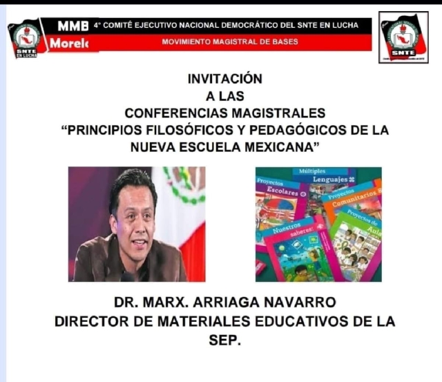 El MMB invitó a maestros, directivos y padres de familia a asistir a la conferencia.