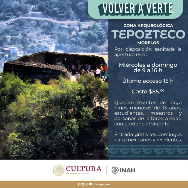 Reabre al público la zona arqueológica de El Tepozteco, este 14 de septiembre