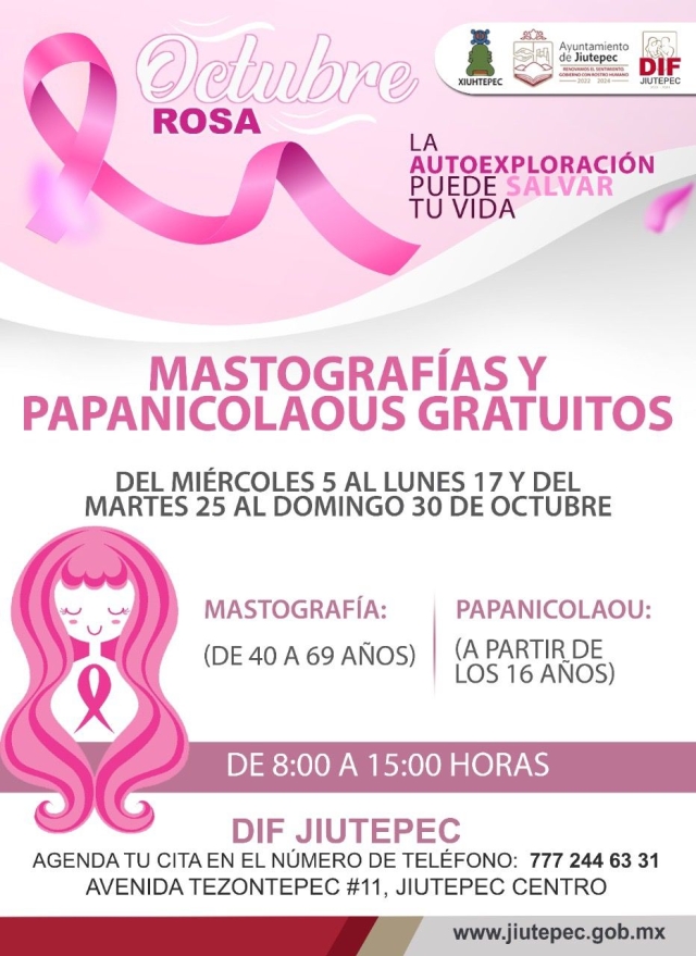 Ofrece DIF Jiutepec mastrografías y pruebas de Papanicolaou gratuitos