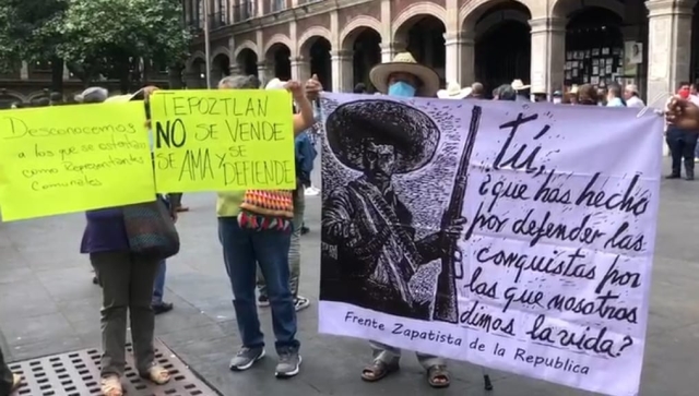 Protestan habitantes de Tepoztlán y denuncian a representación comunal