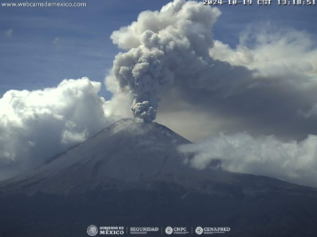 En días recientes se ha incrementado la actividad del volcán Popocatépetl.