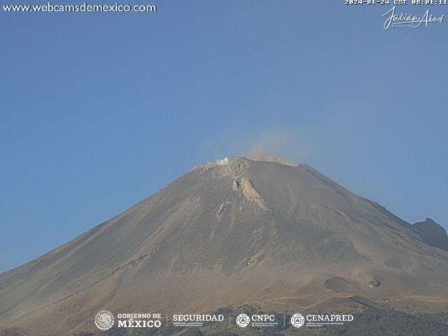 Registra volcán Popocatépetl ocho exhalaciones; se mantiene semáforo amarillo fase 2