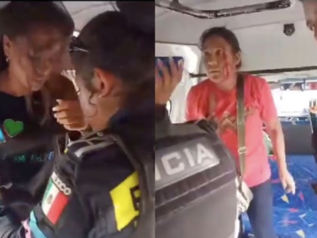 ¡Pelea pasional en Puebla! Dos mujeres se enfrentan por un hombre en plena combi