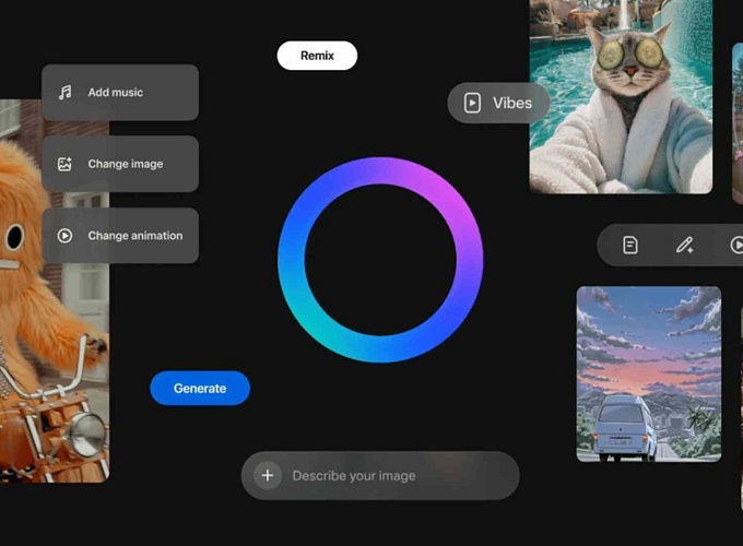Meta prueba una app independiente de Vibes para crear y compartir videos generados con IA